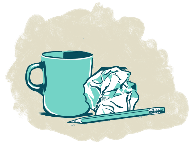 Two people having a productive meeting over coffee